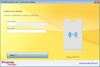 Screenshot depicting login screen for smartcard identity confirmation
