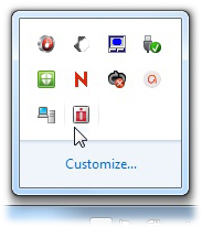 screenshot depicting Windows Icon Tray bar and OneSign icon