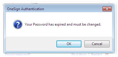 You will be asked to change the password. Click OK.