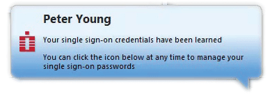 image depicting confirmation of single sign on credentials
